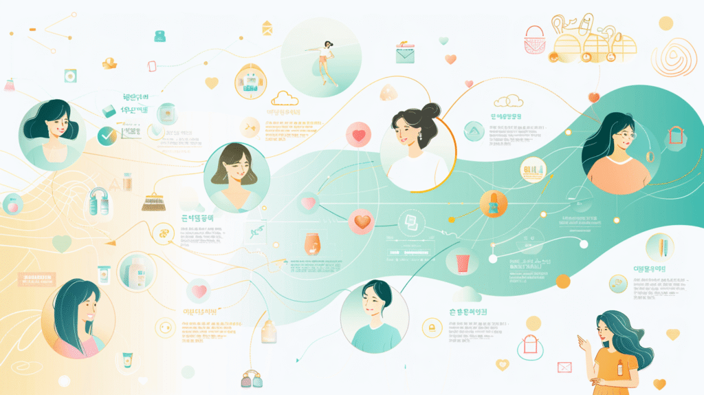 WeChat 신뢰형 - 30-50대 여성 고객 한국 화장품 재구매 미니 프로그램 중국 고객 신뢰 기반 구매 지인 추천 재구매율